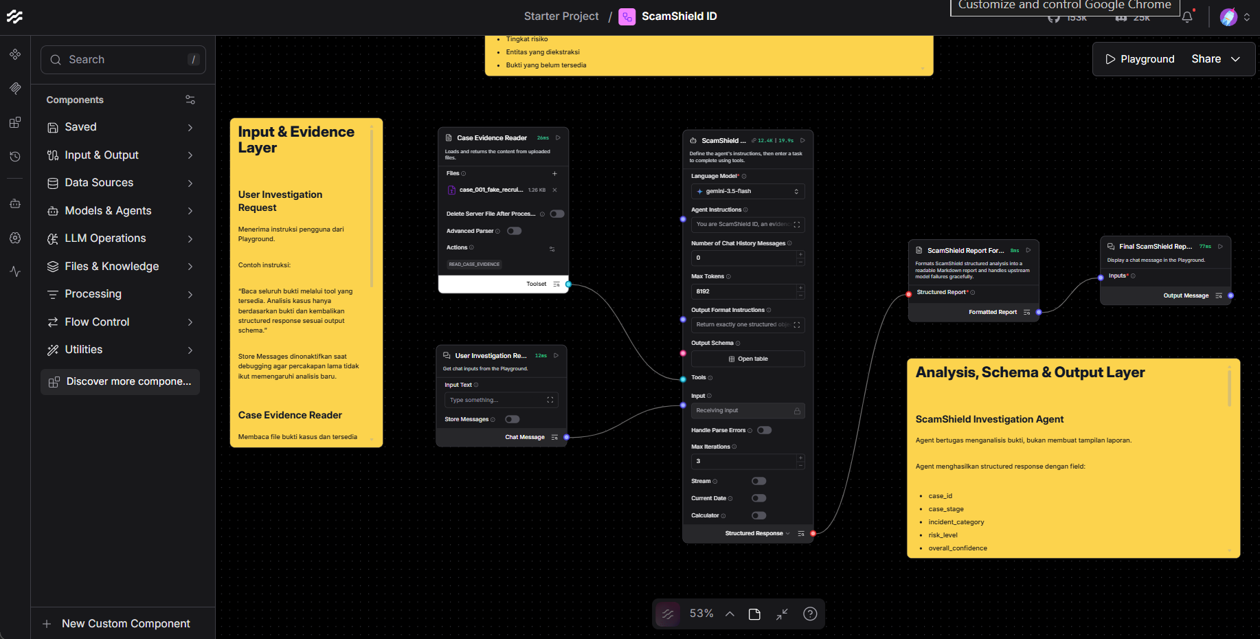 ScamShield ID Langflow Workflow Architecture